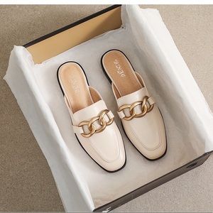 Women Beige Loafers Mules | Size 39